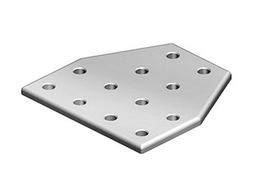 Sekskant montageplade i aluminium for dobbelt not